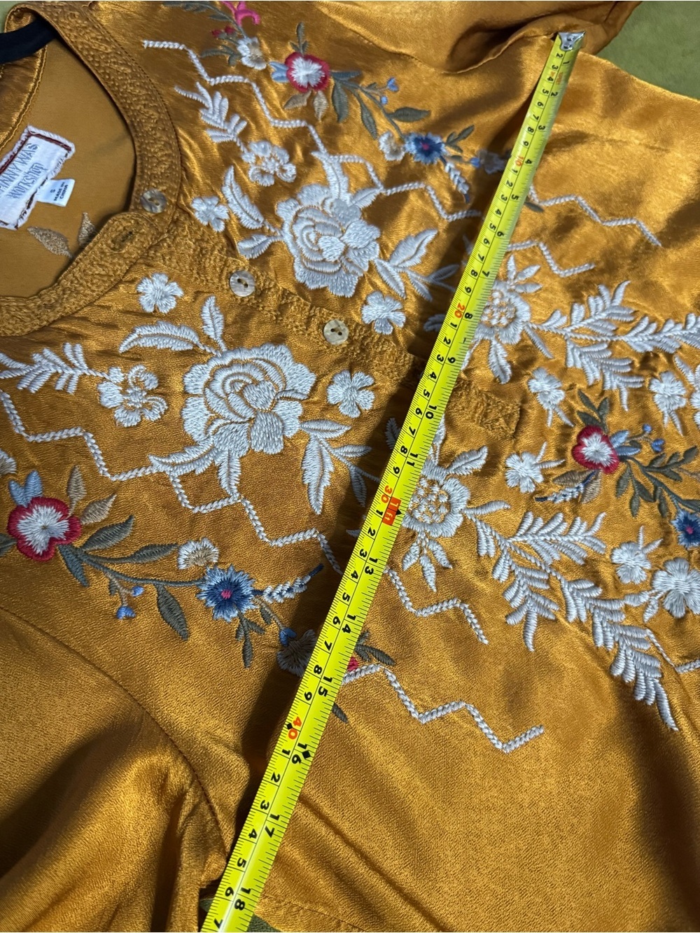 JOHNNY WAS Roma Victorian Prairie Blouse in Topaz Small EUC 171 - Picture 13 of 16